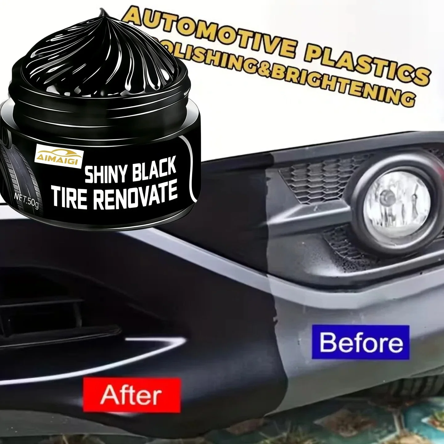 Professional Car Plastic Restorer Polish - Deep Conditioning & Shine Enhancer for Automotive Interior/Exterior Plastic, Anti-Dis