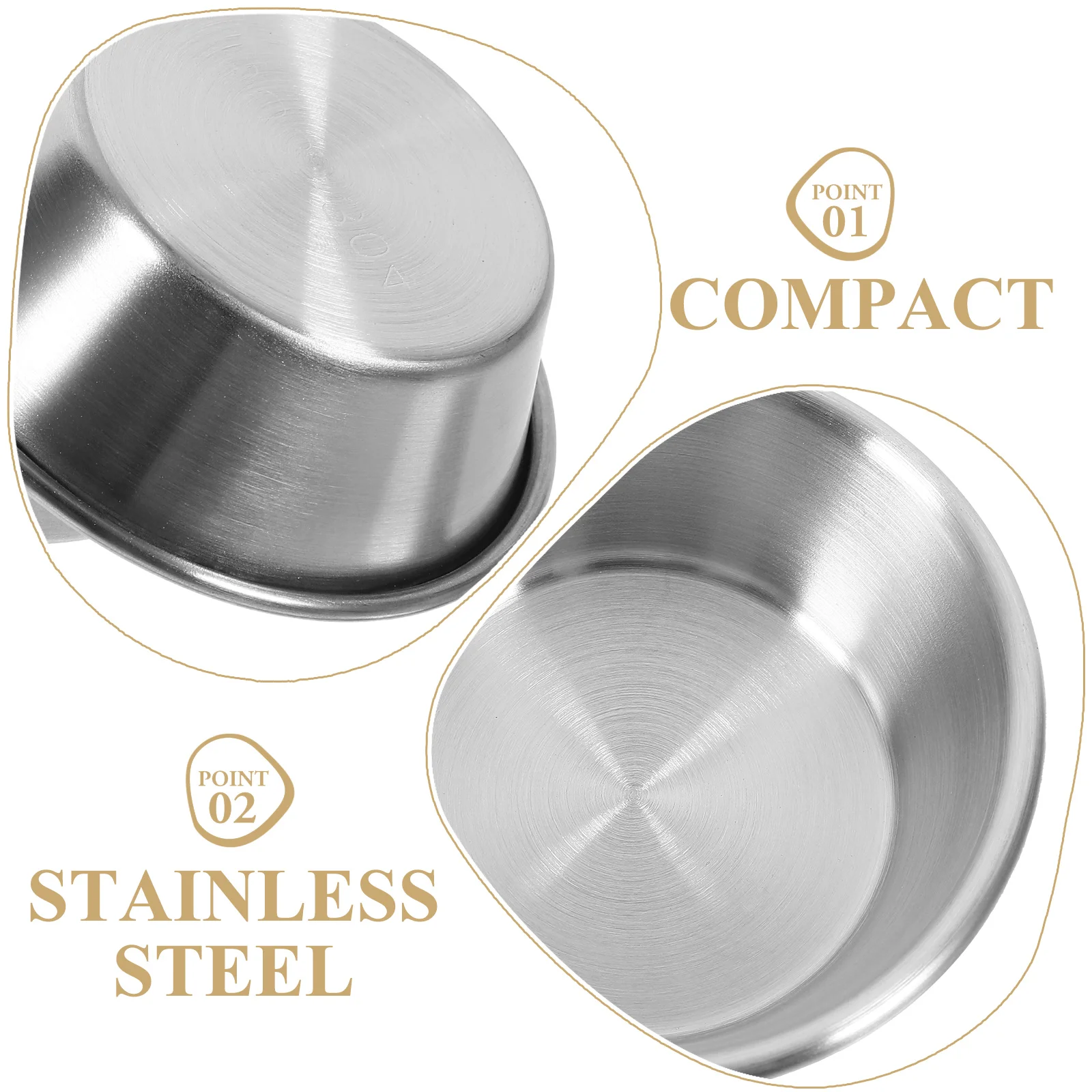 2 Stück Edelstahl-SchaucerDippingBowls MiniSeasoningContainer DressingCups EssigStorageBoxes SoySauceContainers