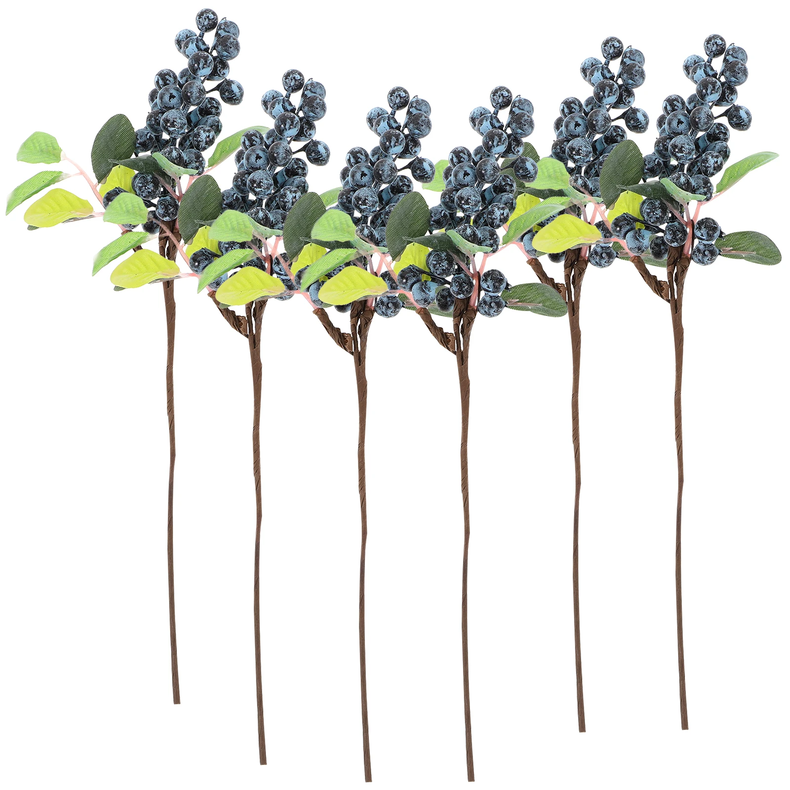 

5pcs Blueberry Fruit Picks Lifelike Artificial Berries Decor For Christmas Wedding Party Craft Home Decoration Berry Flower