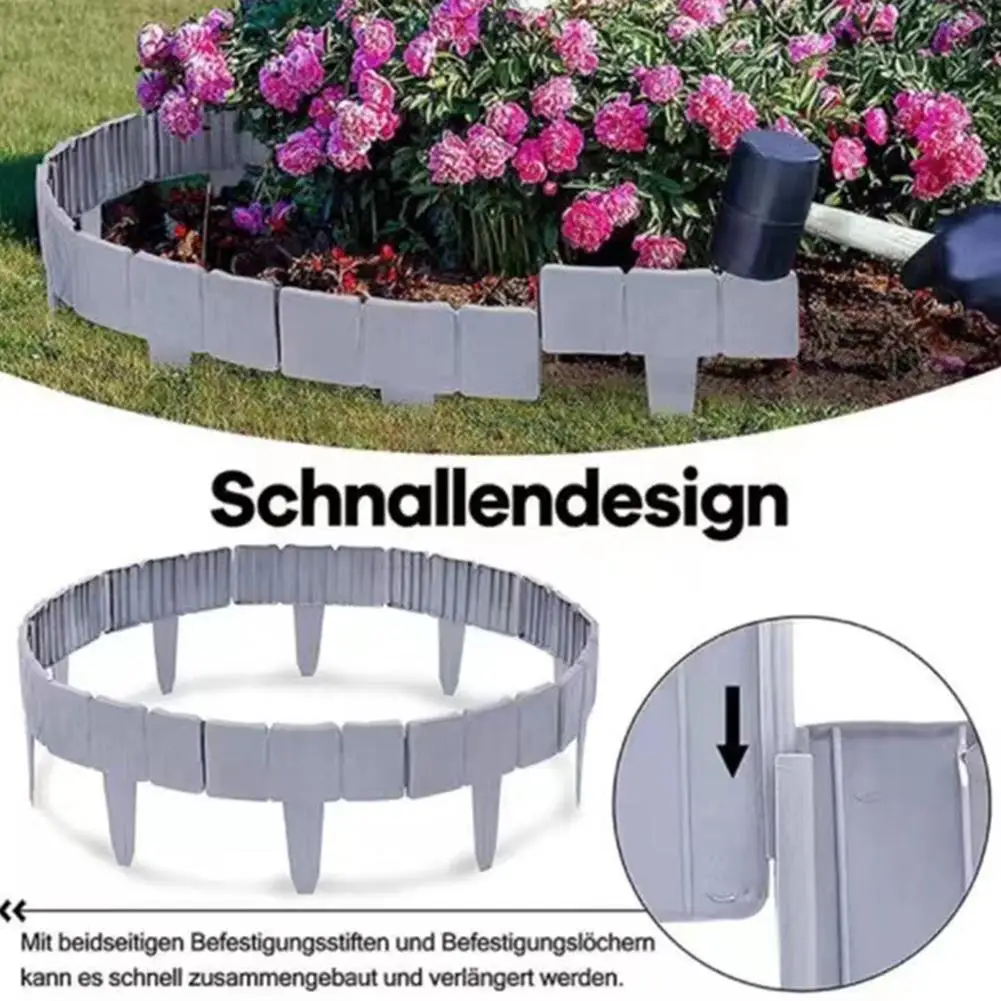 1/10PCS Imitation Stone Guardrail Garden Fence Plant Support Stake Outdoor Edging Decorative Border DIY Lawn Yard Decoration