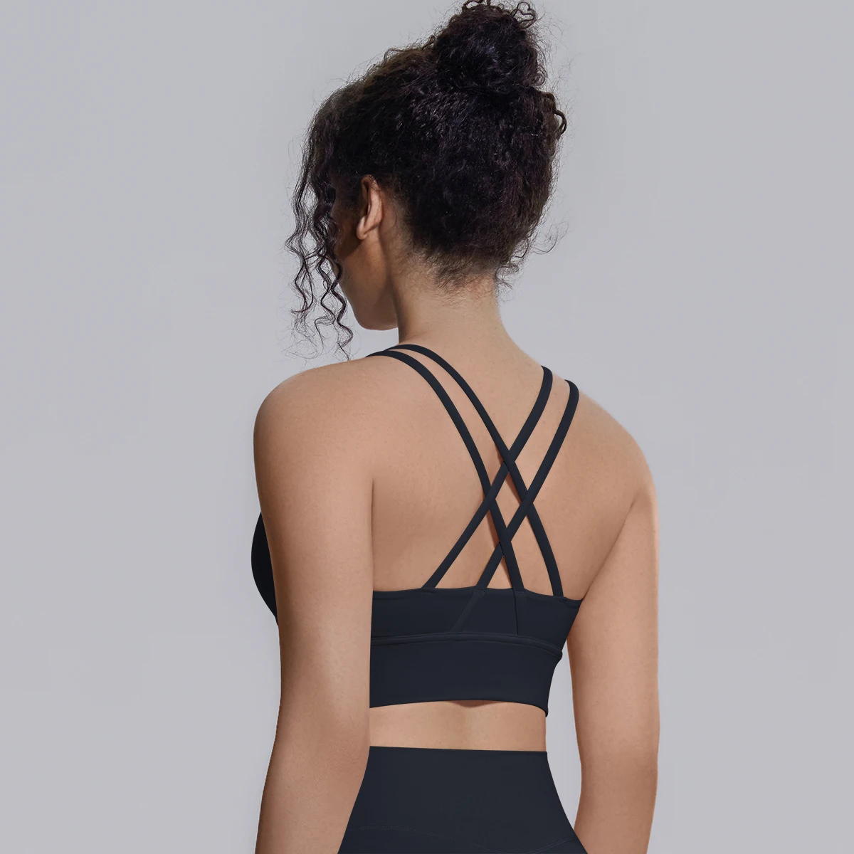 Damen Einfarbiger Schöner Rückenfreier Yoga-BH Yoga-Unterwäsche mit Brustpolster Sommer Fitness Sport Stoßfester Workout-Top Sexy BH – Detail 15