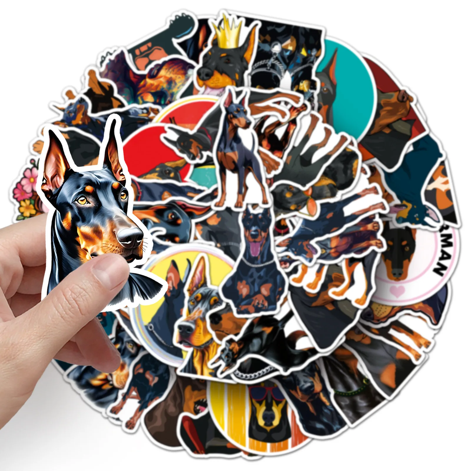 50 قطعة الكرتون دوبيرمان الحيوان لطيف كلب الكتابة على الجدران ملصقات مقاوم للماء الشارات لعب الأطفال هدايا لخزانة رف الكتب