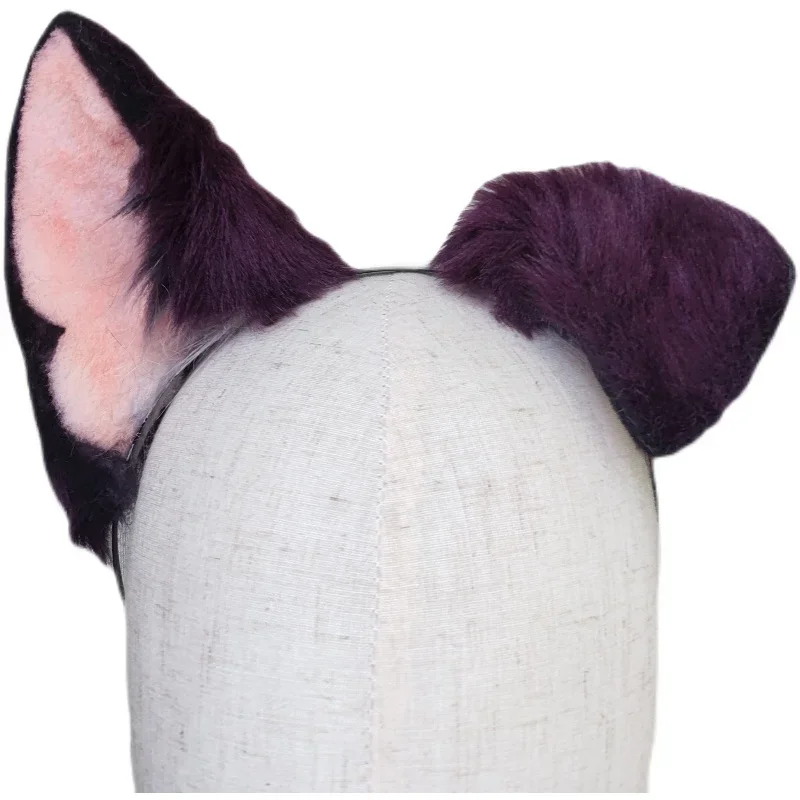 Custom Hand Made Halloween Simulation Beast Cosplay Fox Cat Tiger Ears Hairhoop Tail Headwear For KC Costume Accessories