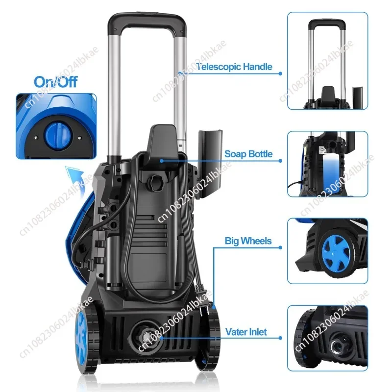 Electric Power Washer 4200 PSI Max 2.8 GPM Pressure  25ft Hose 16.4ft  Cord Soap Tank Car Wash Total Stop System 4