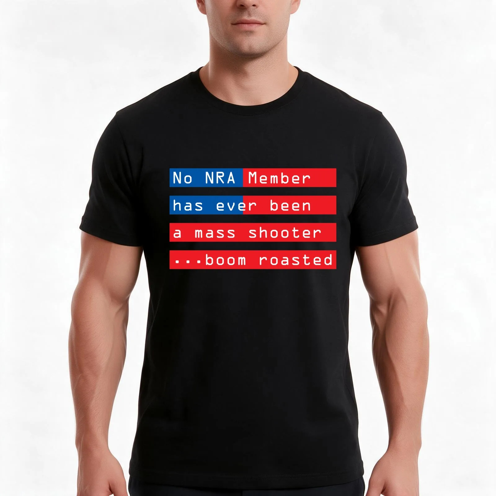 NRA members have never committed a mass shooting - Mike Huckabee quote T-Shirt, Summer Casual Cotton Tee, Vintage Graphic Print