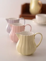 Ceramic Mini Milk Pot Microwave Safe Coffee Pourer Pitcher Tea Separator Cup with Handle