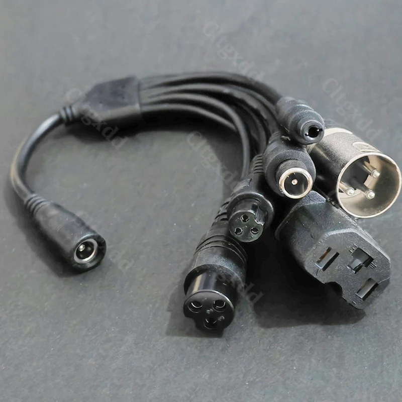 1 bis 6 Stromladekabel DC 5,5*2,1mm Buchse auf 5525 8016 M12 M16 IEC C13 XLR Stecker Stromadapterkabel für Elektroroller – Detail 3