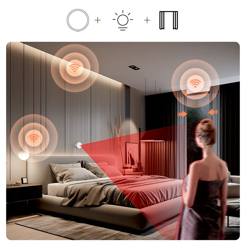 2025 Trend Tuya Wifi Mmwave Radar Human Presence Motion Sensor, Luminance/Distance Detection PIR Sensor For Alexa Google Home