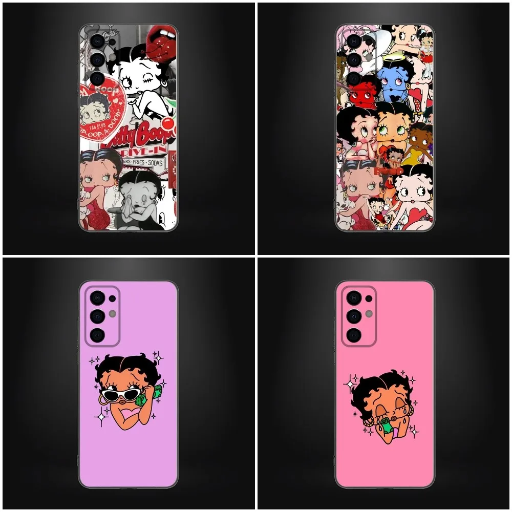 Pink B-Betty- B-Boop Girls Phone Case For Samsung Galaxy A13,A21s,A22,A31,A32,A52,A53,A71,A80,A91 Soft Black Shell