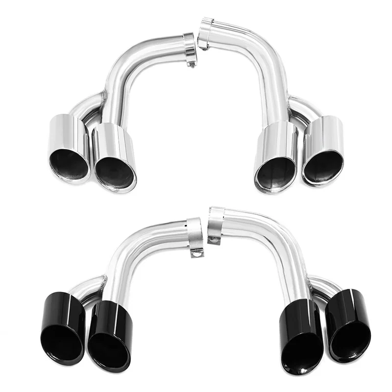 For BMW X6 E71 V6 Quad Exhaust Pipe Nozzle 2008-2013 Stainless Steel Muffler Black Exhaust Sysytem Tailpipe