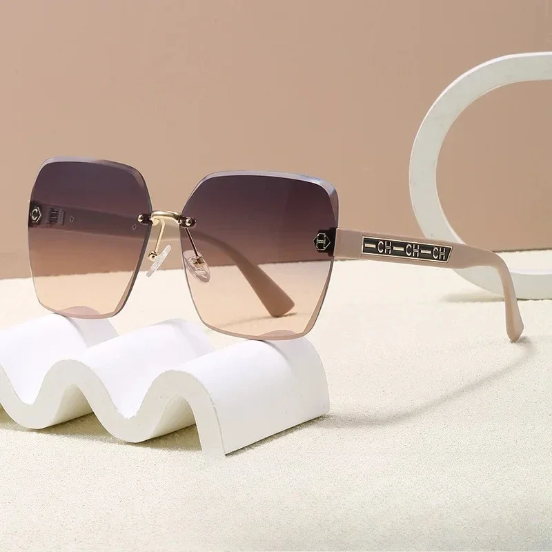 

2025 Fashion Women's Rimless Cat Eye Sunglasses - Luxury Thin Frame UV400 Sun Glasses, Trendy TikTok Viral Shades for Women