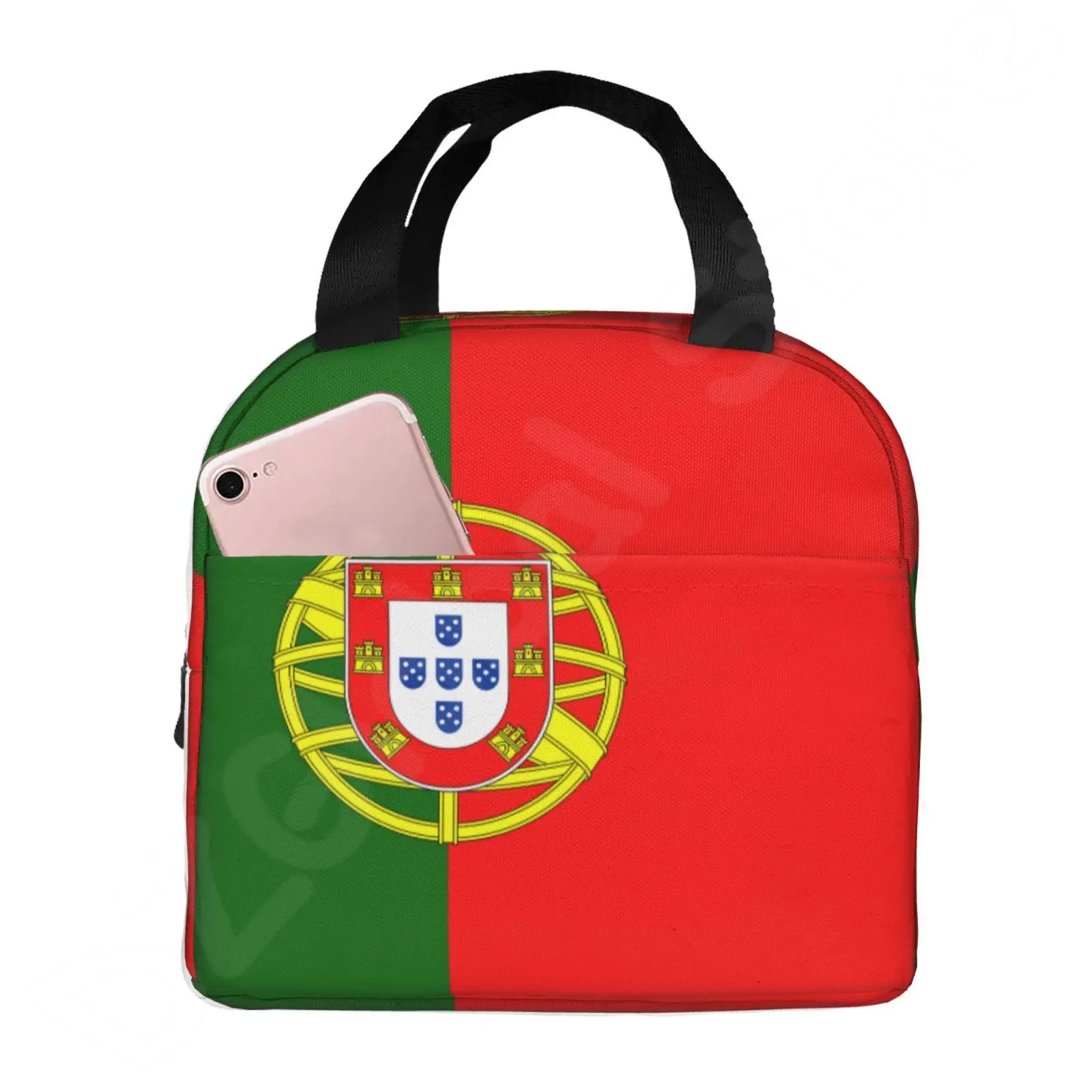 Portugal Flag Thermal Lunch Box Insulated Lunch Bag Tote Bag Reusable Waterproof for Men Women Work Travel Picnic Travel