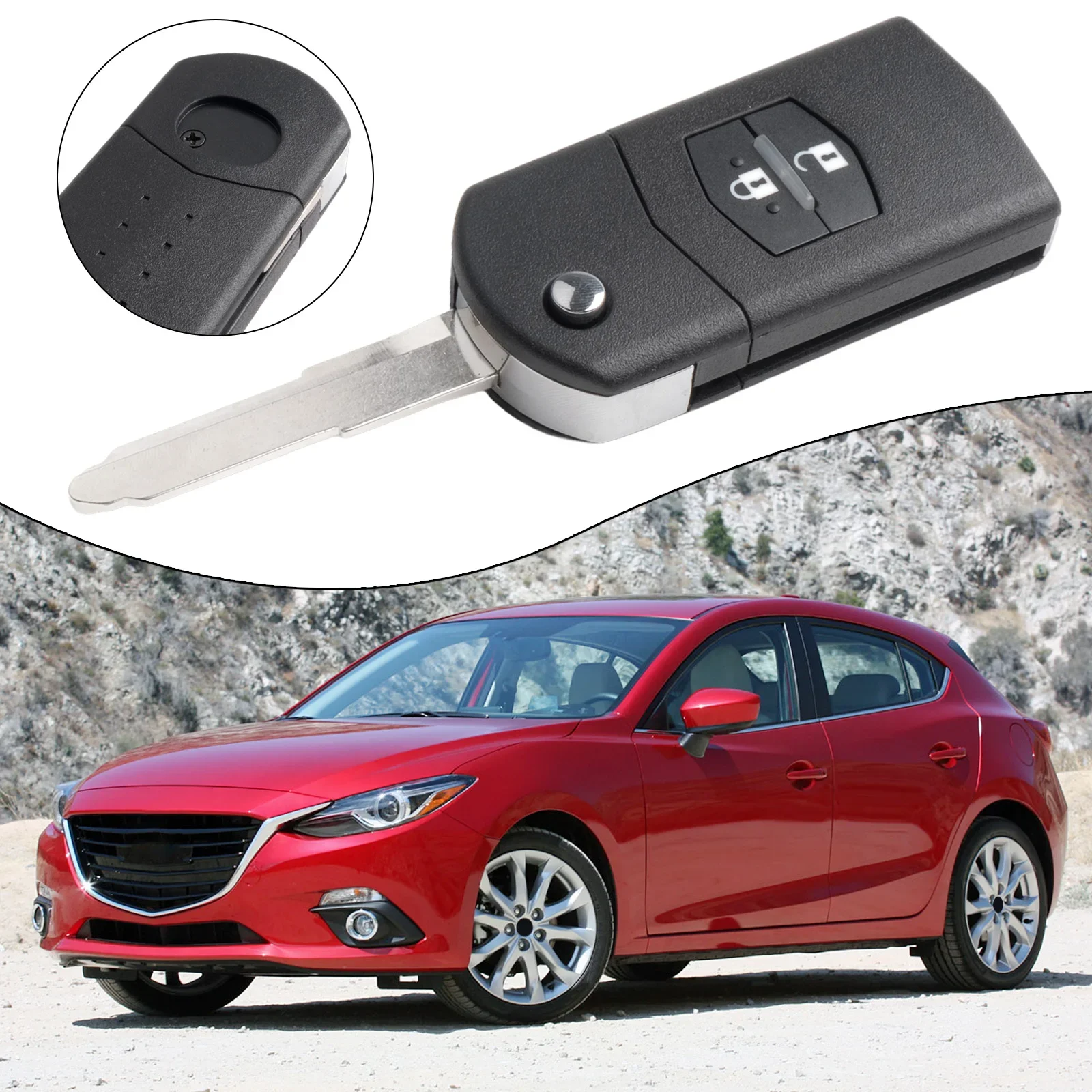 

For Mazda 2 M2(2008 - 2015) Key Shell 2 Keys Accessories Brand New Fob Case High Quality Internals Parts Remote