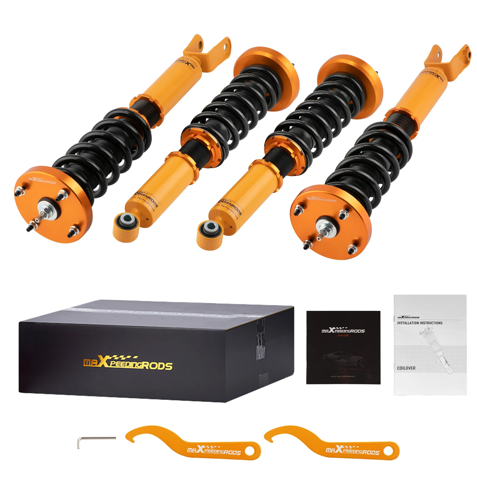 MaXpeedingrods 24 Clicks Coilover Suspension Shock Absorber For Jaguar XJ XJ8 XJR X358 X350 2003-2009