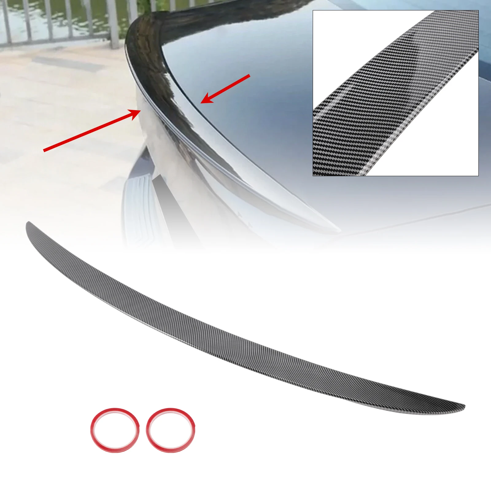 Artudatech Carbon Fiber Style Rear Trunk Spoiler Wing For BMW G30 G38 F90 M5 MP 2017-2023 Car Accessories