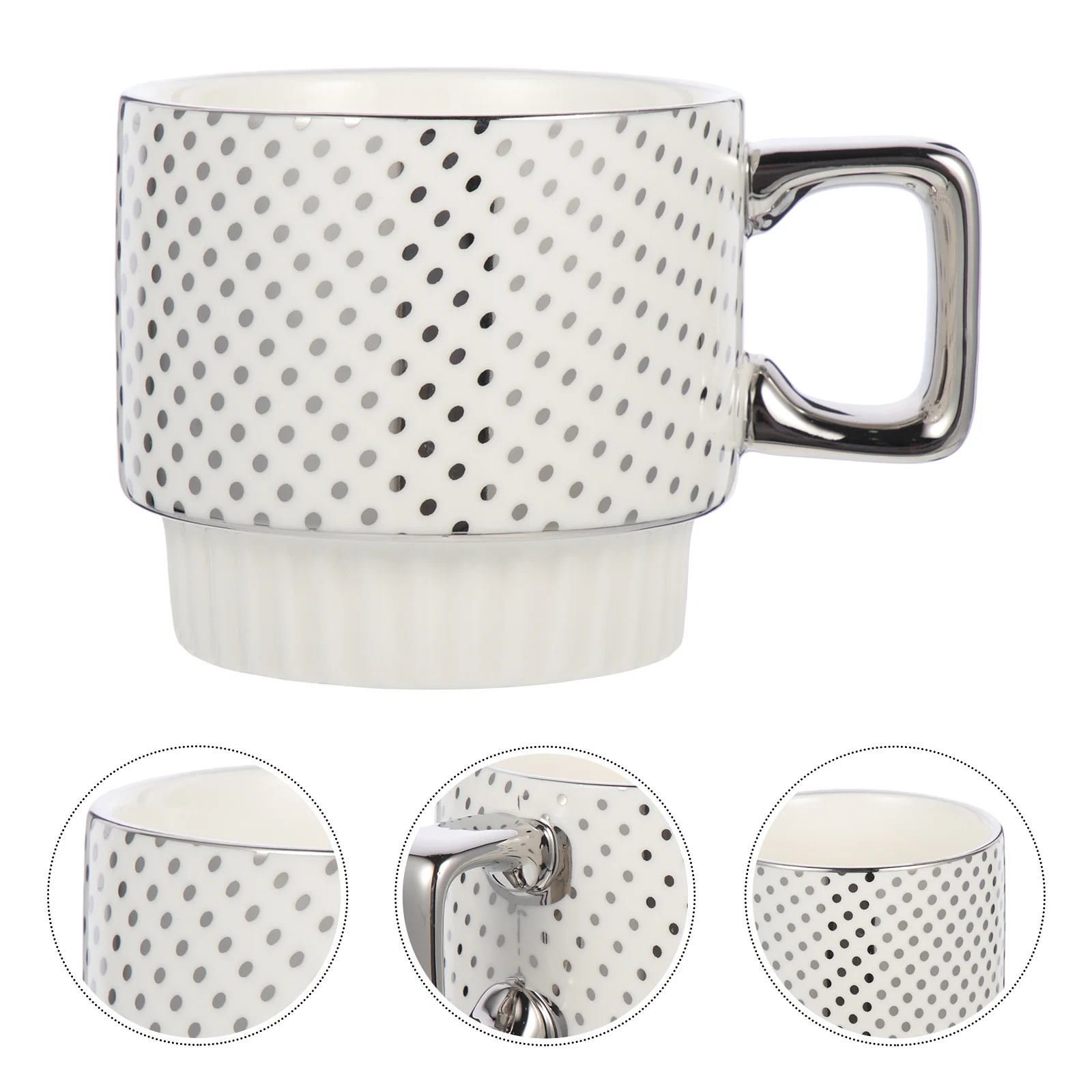 

Ceramic Large Coffee Mug Milk Cup Vintage Water Oatmeal Cup Smooth Rim Handle Convenient Handle for Home Restaurant