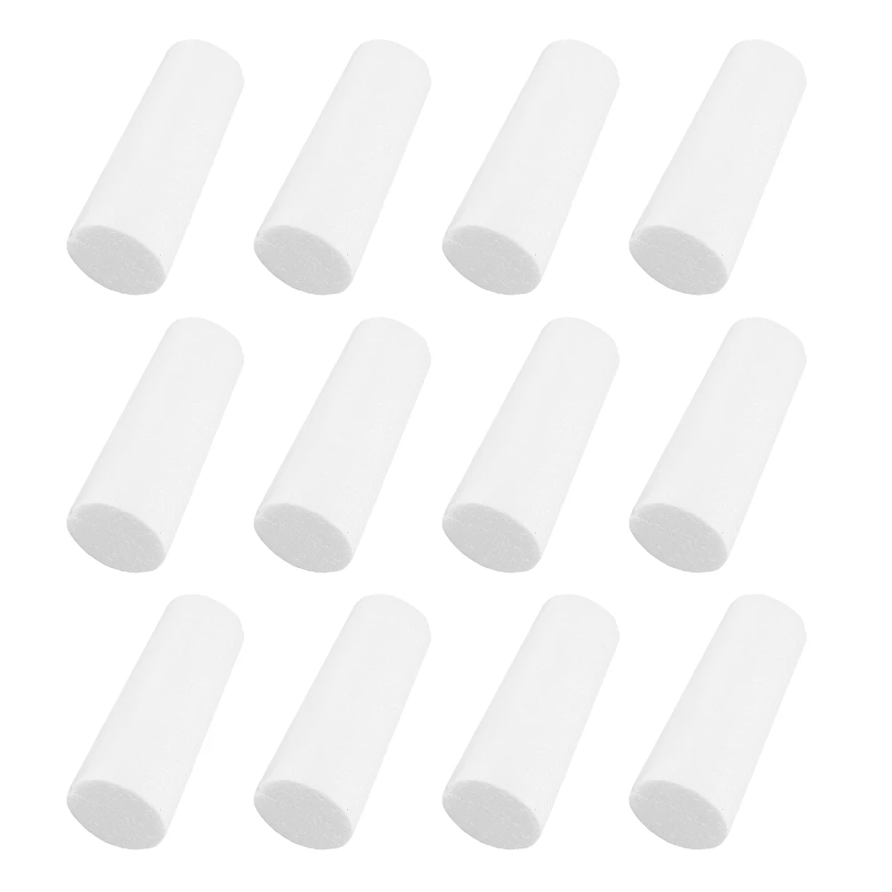 

12pcs Foam Cylinder Polystyrene Craft Rods Solid White Geometric Shape Modeling Tool for Kids DIY Teaching Aids foam tubes