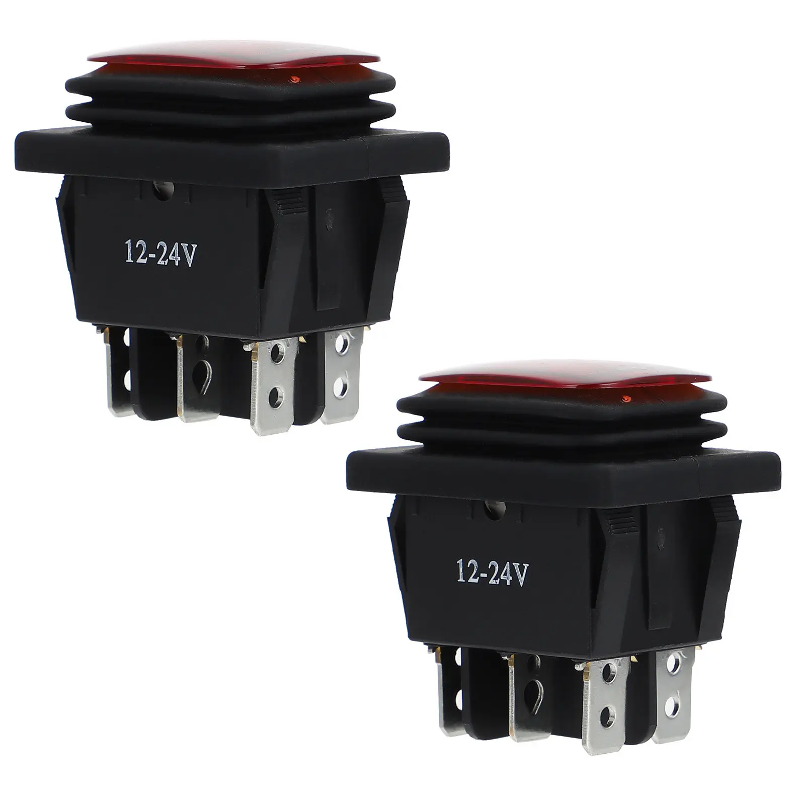 2Pcs Rocker Switches Boat Car Motorcycle Treadmill Coffee Pot Water Dispenser Appliance on-Off Toggle Switch ABS Copper