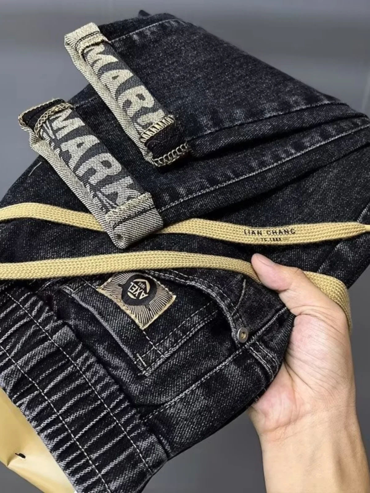 Bla Elastic Waist Loose Fit Men's Jeans Trendy Brand Stretchy Casual Harem Long Pants Autumn Winter New Sle Cotton Stretc...