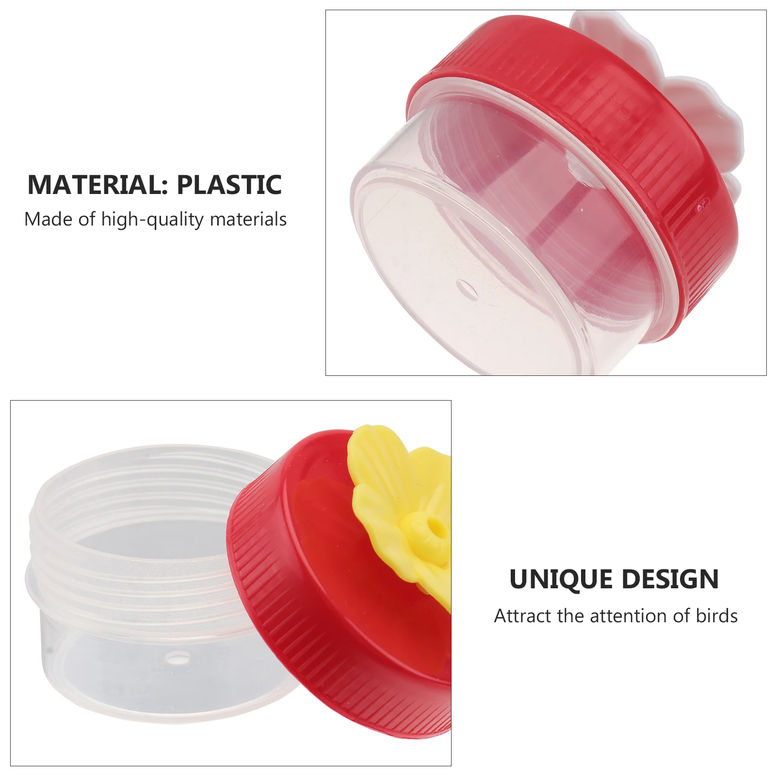 

3 Pcs Handheld Hummingbird Feeder Feeders Plastic Supplies for Outdoors Replacement Flower Feeding Ports Flowers
