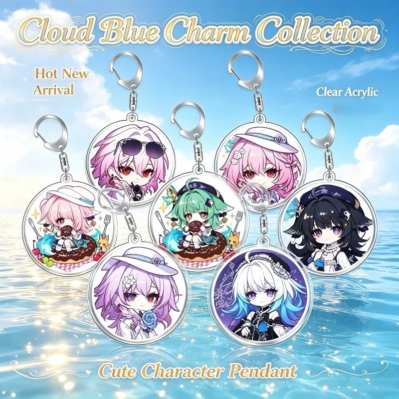 For Honkai Star Rail Robin Sparkle Herta Acrylic Selfmade Keychain Cute Backpack Pendant Key Chain Game Fans Gift Ornaments 5cm
