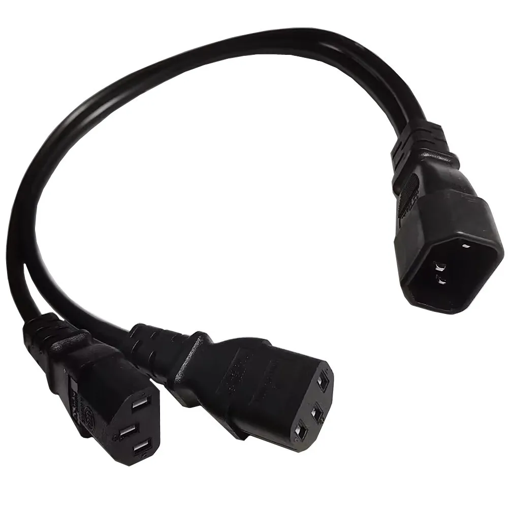 UPS Server Power Cord Single C14 to Dual 5-15R C13 Short Power Y-Splitter Adapter Power Cord 50cm