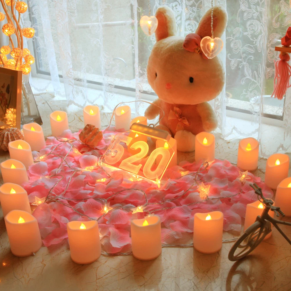 

10 LED Electronic Candles String Light Simulated Lamp Wedding Decorations USB Powered Flameless Glitter Lamps Proposal