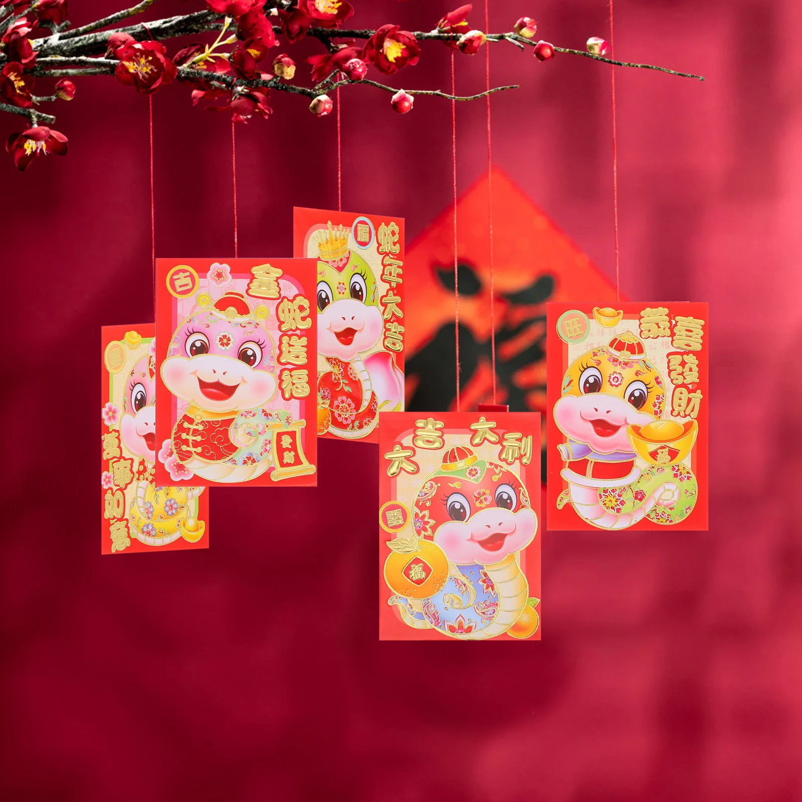 

Cartoon Snake Envelope Chinese Spring Festival Red Packet Three-dimensional Paper