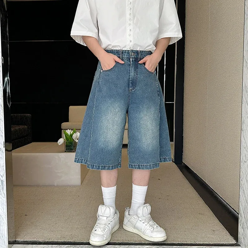 

LUZHEN Fashion Original Straight Five-pointed Denim Pants Men's 2025 Summer High Quality Loose Shorts Jeans Male Clothes JY1772