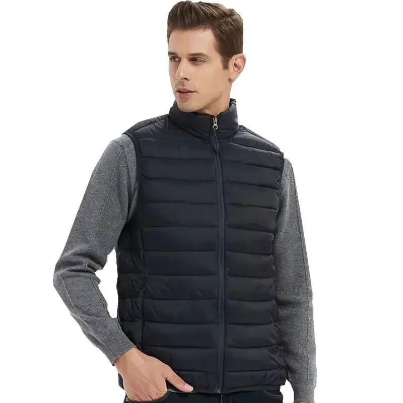 

Men' Sleeveless Vest Jackets Winter Fashion Male Cotton-Padded Vest Coats Men Stand Collar Warm Waistcoats Clothing