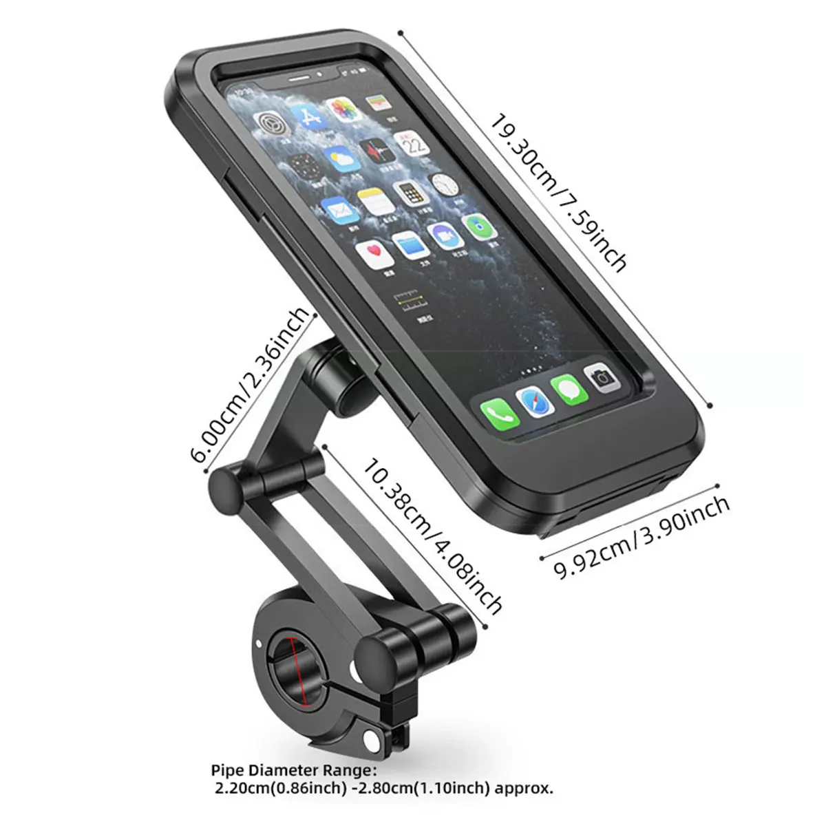 1pc Motorcycle Bicycle Mobile Phone 360° Swivel Adjustable Holder Navigation Bracket Handle Cellphone Holder Waterproof Bracket