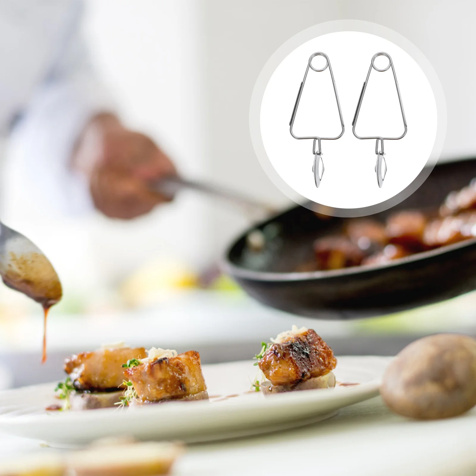 

2pcs Stainless Steel Snail Tong Premium Heat Resistant Ergonomic Kitchen Food Serving Clip For Escargot Tableware Tool Kitchen