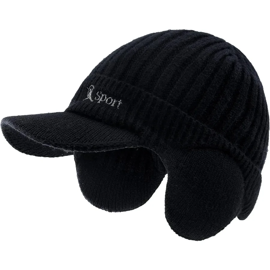 

BAVST Hat for Men Knitted Beanie Women Winter Hats Men s Stretchy Caps Outdoor Beanies Fleece Lined Ear Warmer