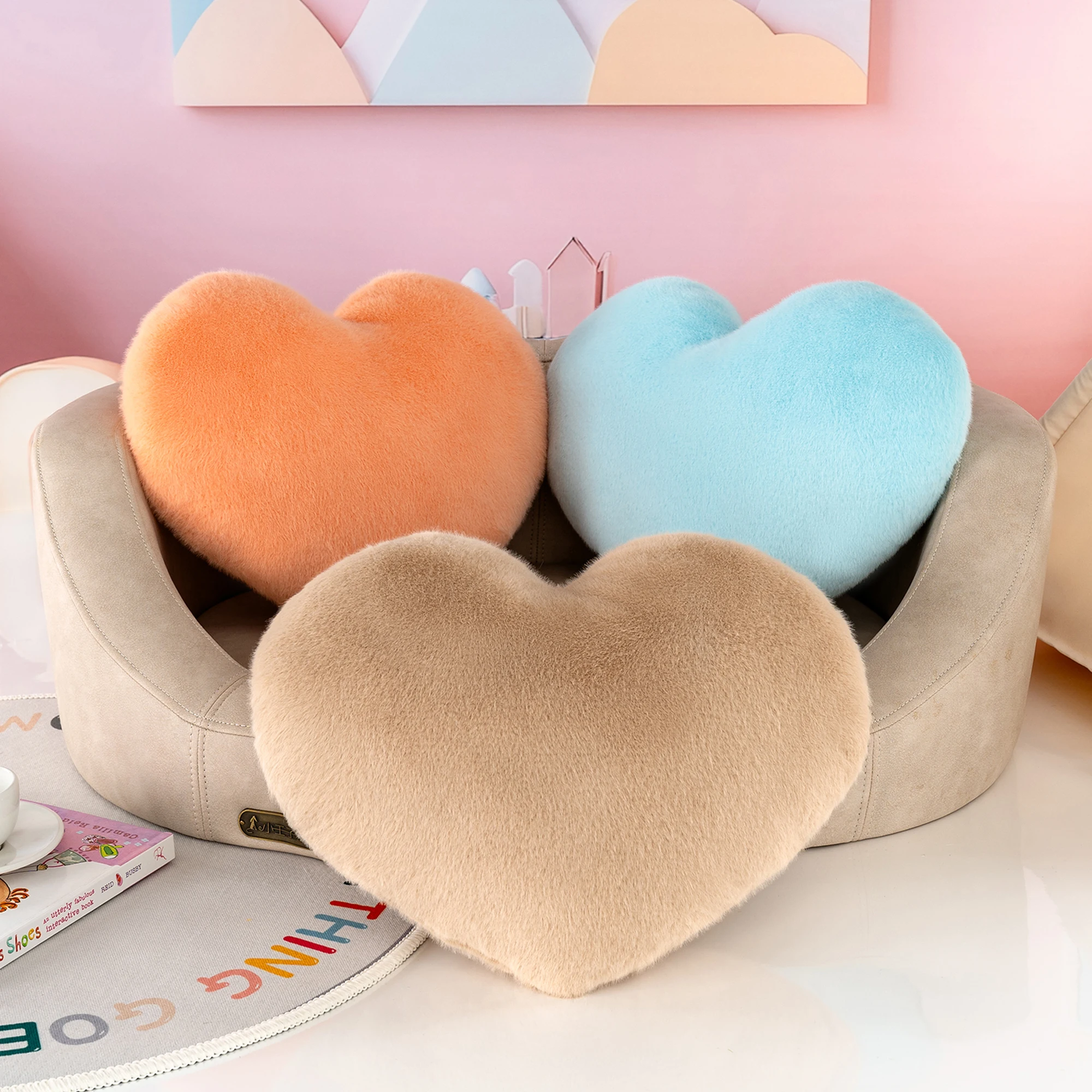 Soft Plush Pillow Heart Shaped Pillow Fruit pillow Gilded Pillow Soft Stuffed Pillow Birthday Christmas Gift for Kids