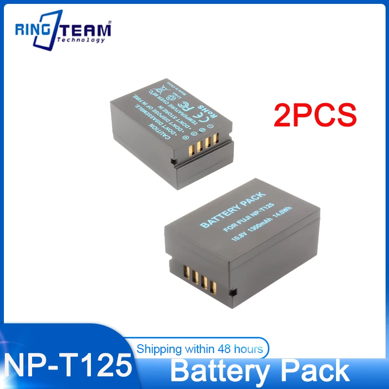 

2PCS 1300mAh NP-T125 NP T125 Rechargeable Li-ion Battery For Fujifilm GFX50R GFX50S NPT125 Camera Battery Pack