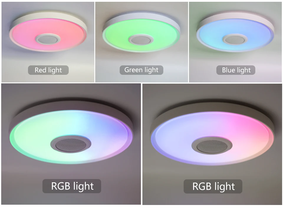 Intelligente RGB LED-Deckenleuchte mit Bluetooth-Lautsprecher Tuya APP Fernbedienung Dimmbare Moderne Musikleuchte für Wohnzimmer Schlafzimmer – Detail 13