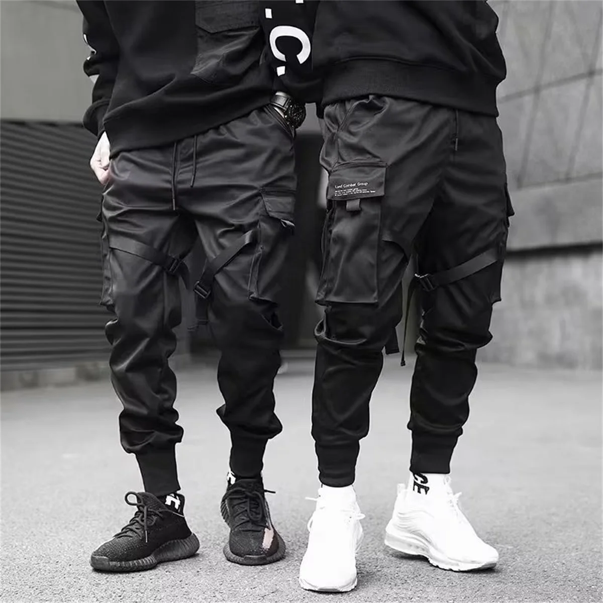 

Trendy Men's Loose-fit Cargo Pants Autumn Winter Bell Bottoms Multiple Pockets Casual Style Street Dance Fashion Pants Boys
