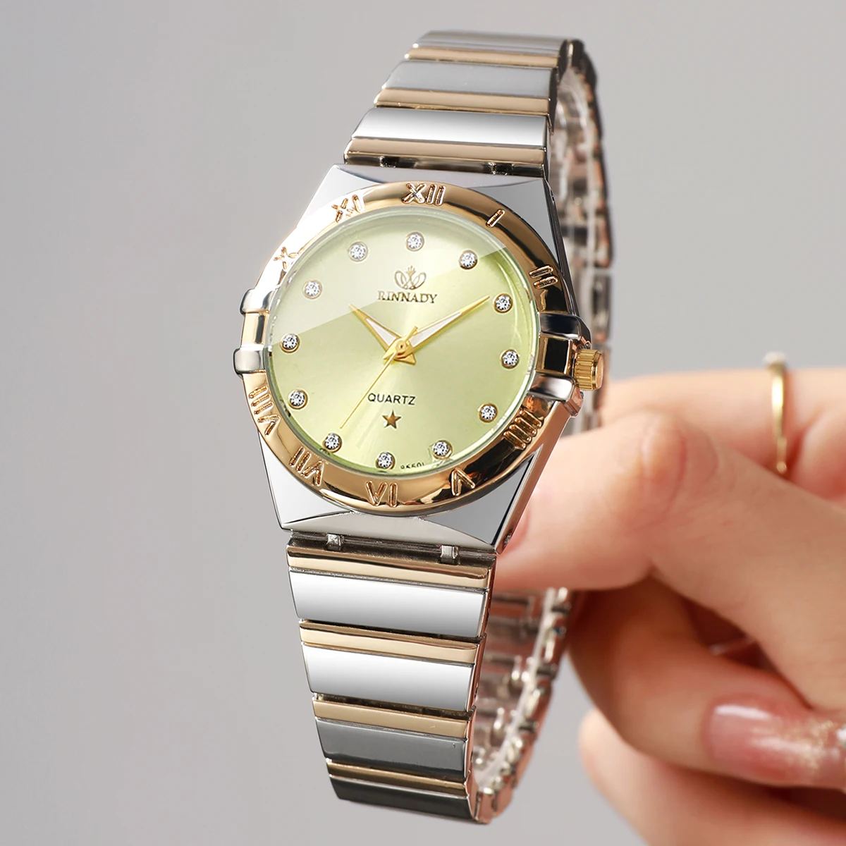 

Luxury Women's Quartz Watch Crystal Dial Stainless Steel Band Elegant Business Female Wristwatch Reloj Mujer Clock (Without Box)