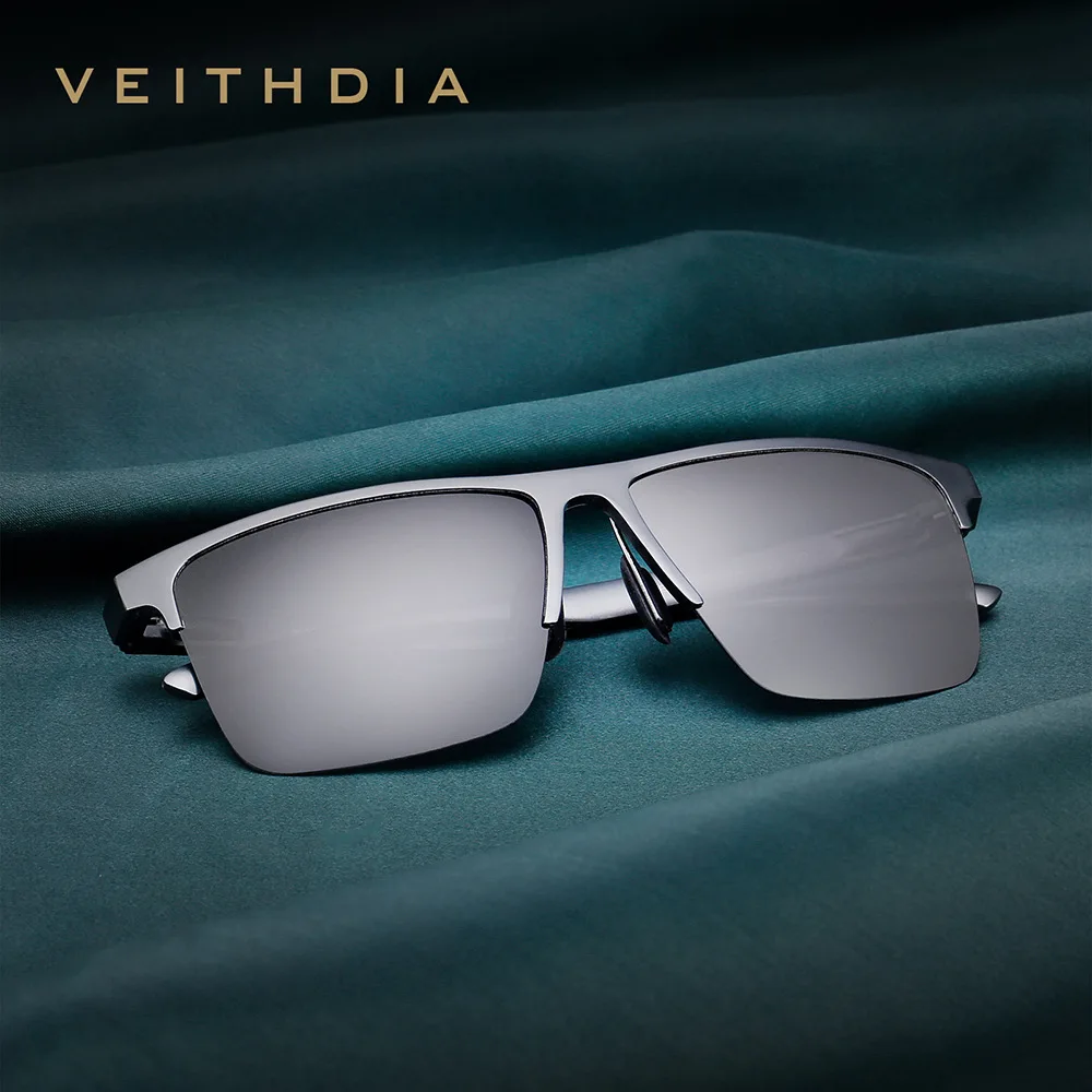 VEITHDIA Vintage Sunglasses Aluminum Magnesium Frame, Polarized Lenses, Unisex for Fishing, Driving & Outdoor Activities, VX6632