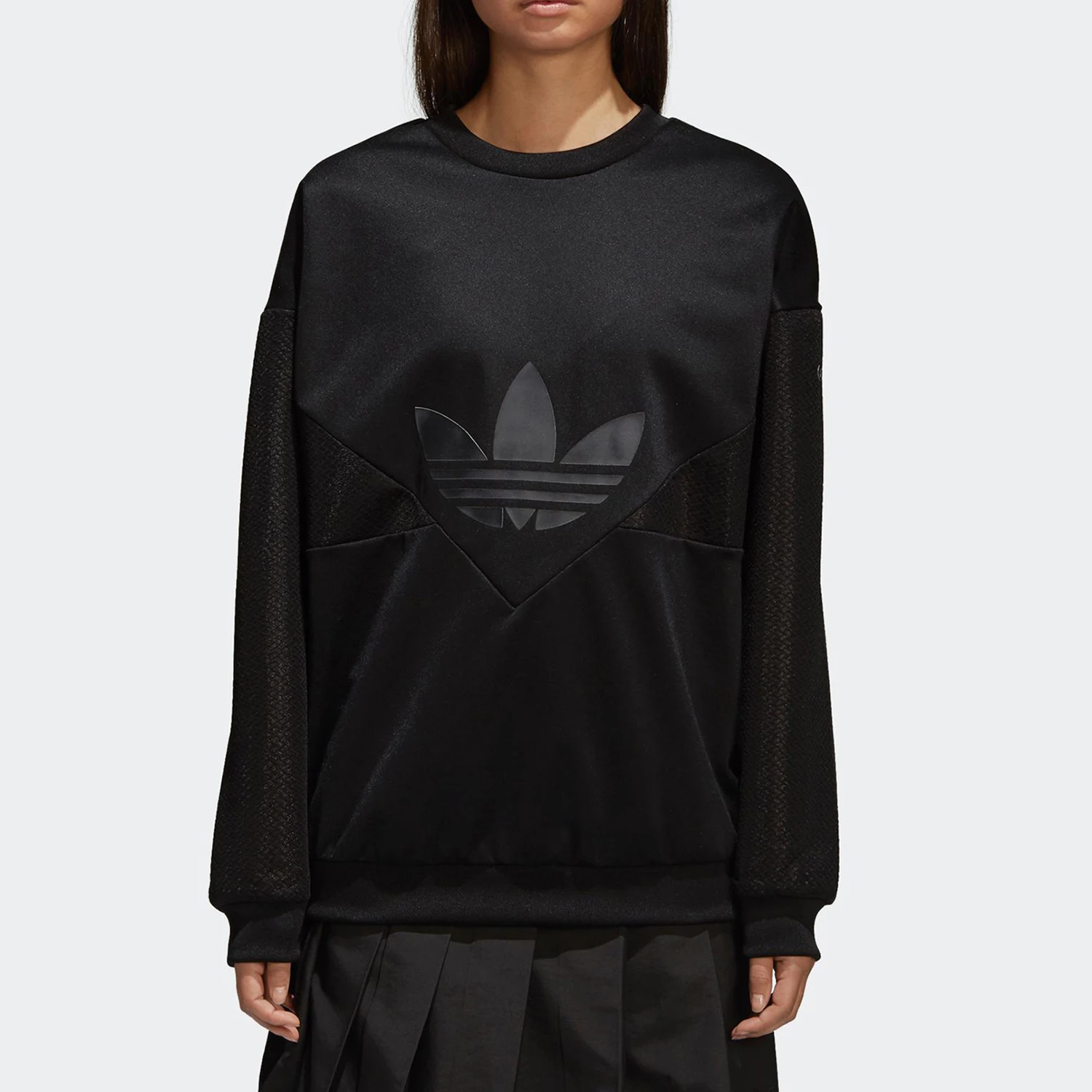 Adidas Authentic Three Leaves Women's Sports Casual Round Neck Loose Hoodie CW4961