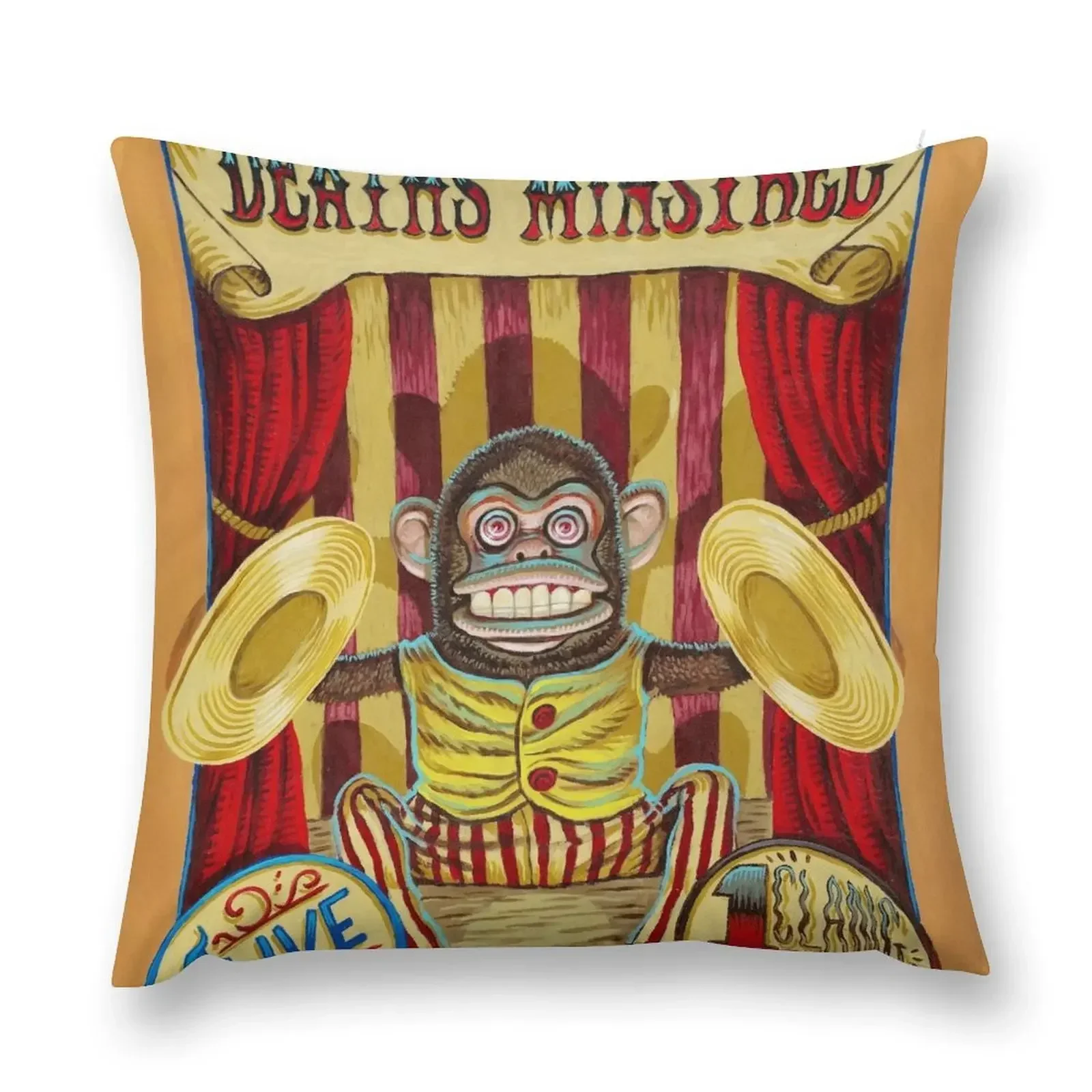 Death's Minstrel: Jolly Chimp Sideshow Banner Throw Pillow Cushion Cover pillows decor home luxury sofa pillows pillow