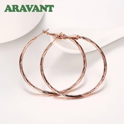 Aravant 925 Silver Rose Gold Hoop Earrings For Women Fashion Jewelry