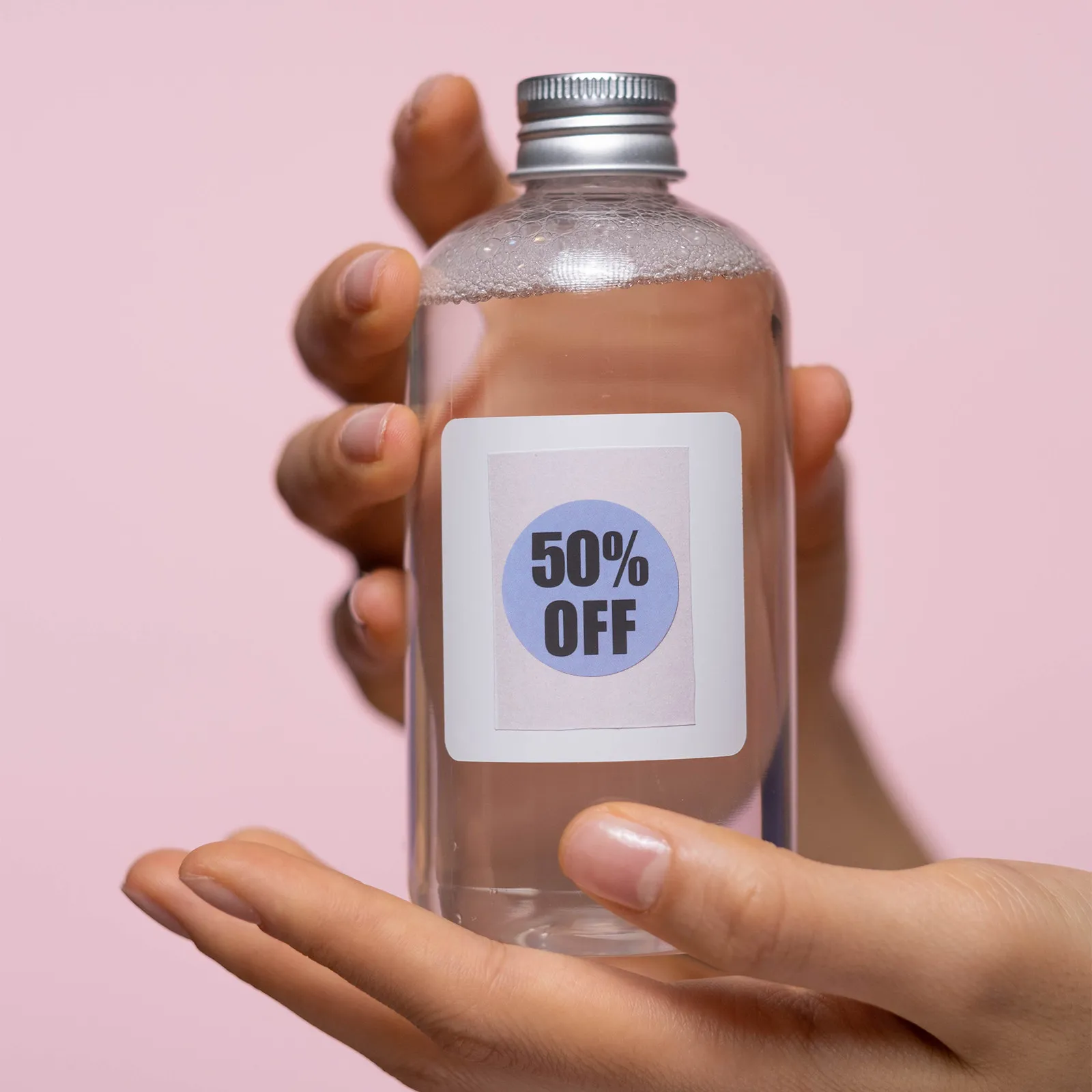 

1 Roll Label Stickers Round Self-Adhesive Decals for Supermarket Goods Display Bright Percent Off Stickers for Retail