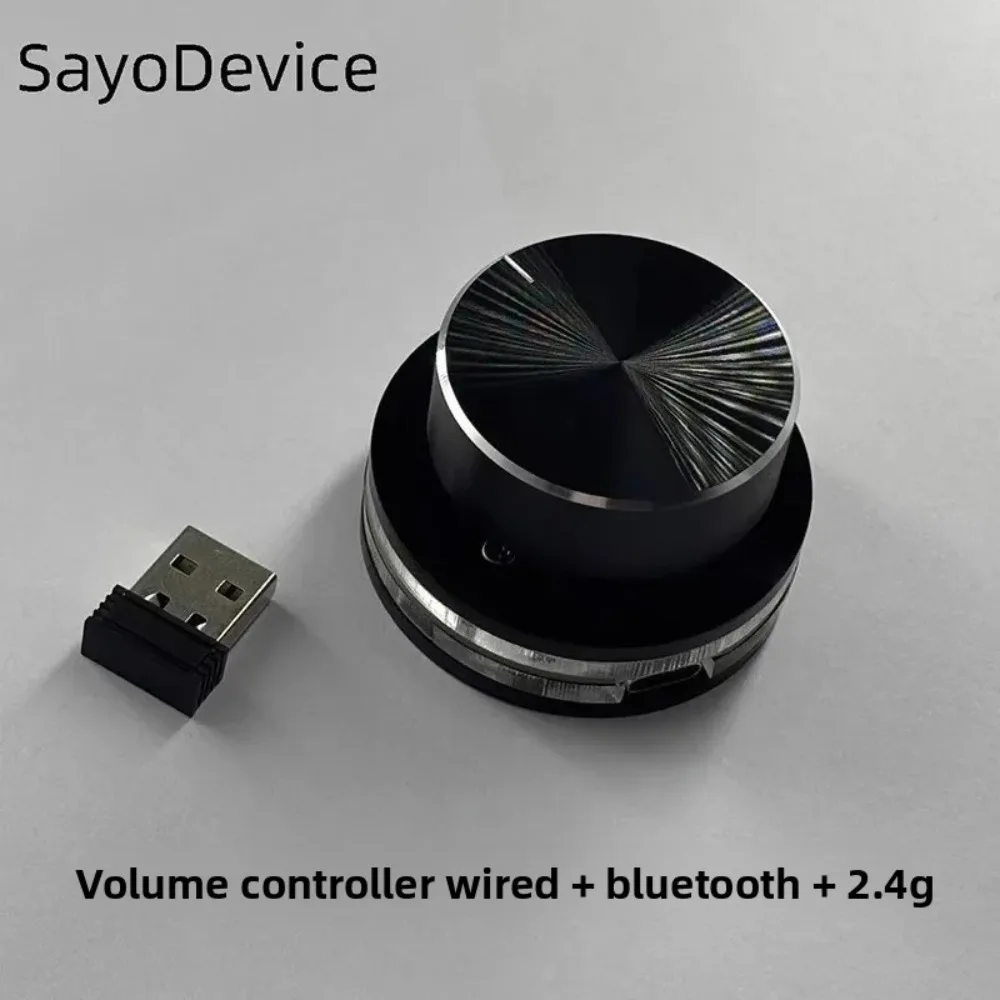 Controlador de Volume Personalizado SayoDevice E1 2.4G Bluetooth com Fio, Botão Multifuncional com Suporte para Atalhos e Mini Teclado de Superfície
