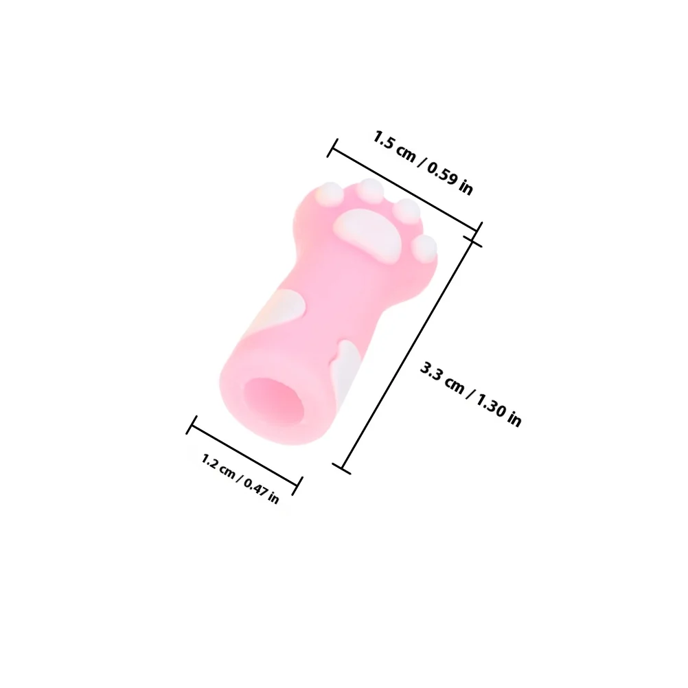 12 قطعة غطاء لطيف حامي القط باو سيليكون قبعات قلم رصاص تلميح غطاء الكرتون اللوازم المدرسية الزخرفية