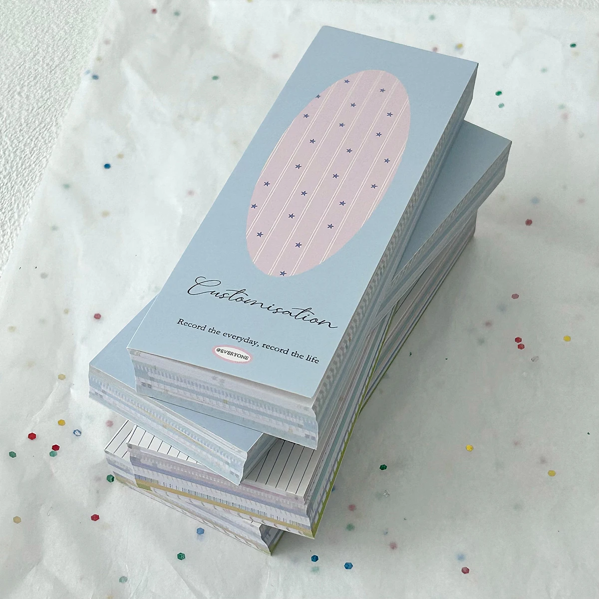 Cute Memo Pad Long Strip Tearable Paper Note Refill Pages Non Adhesive Craft Paper for Scrapbooking Journal Deco