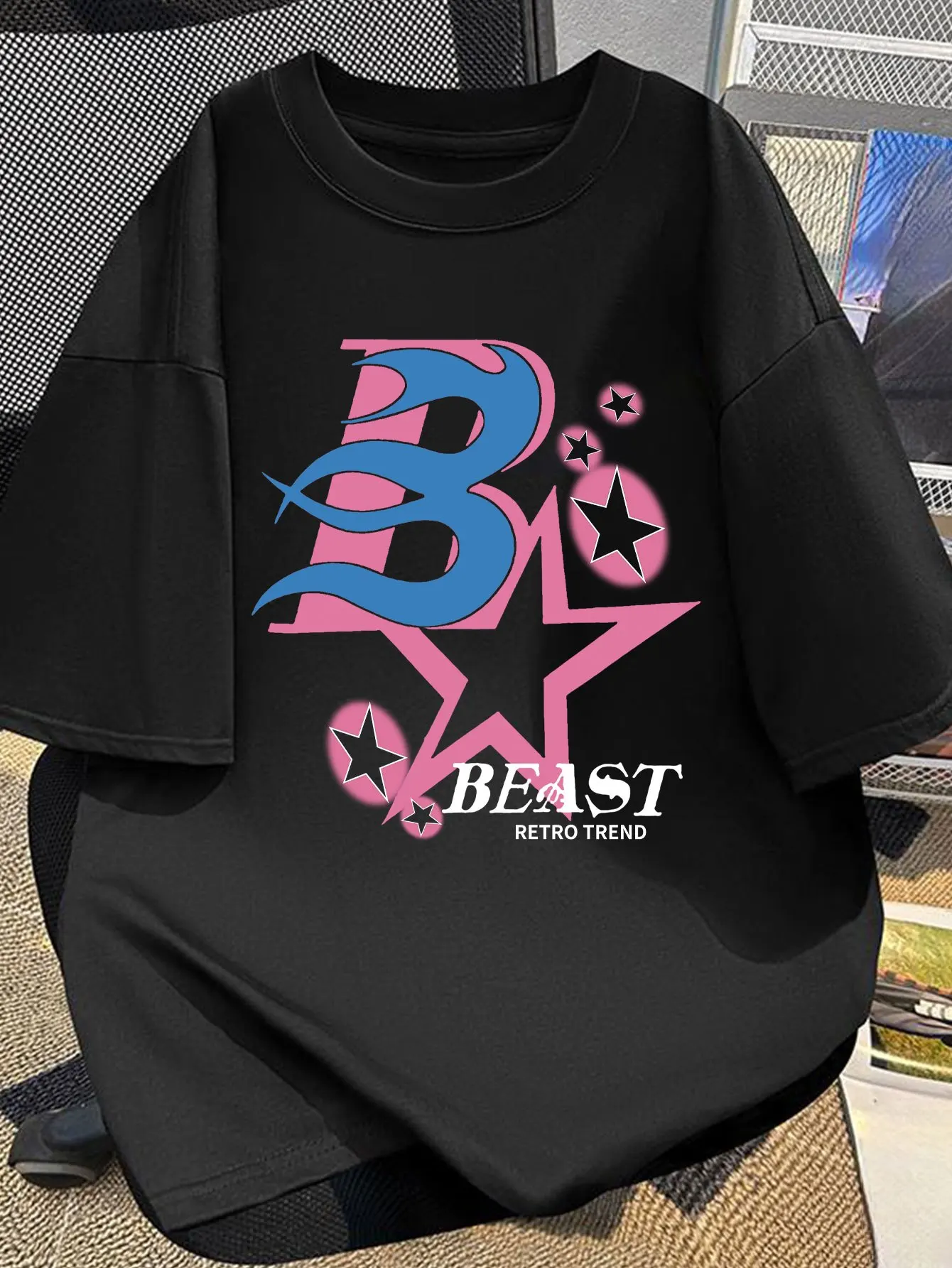 

Pink Pentagram Graphic Printing Summer Autumn Winter Cotton Casual and Comfortable Men's and Women's T-shirts Short Sleeves
