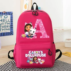 Gabby Dollhouses Girls School Backpack Cute Cartoon Letter Printed Kids Backpacks Boys Girls Schoolbags Children School Backpack