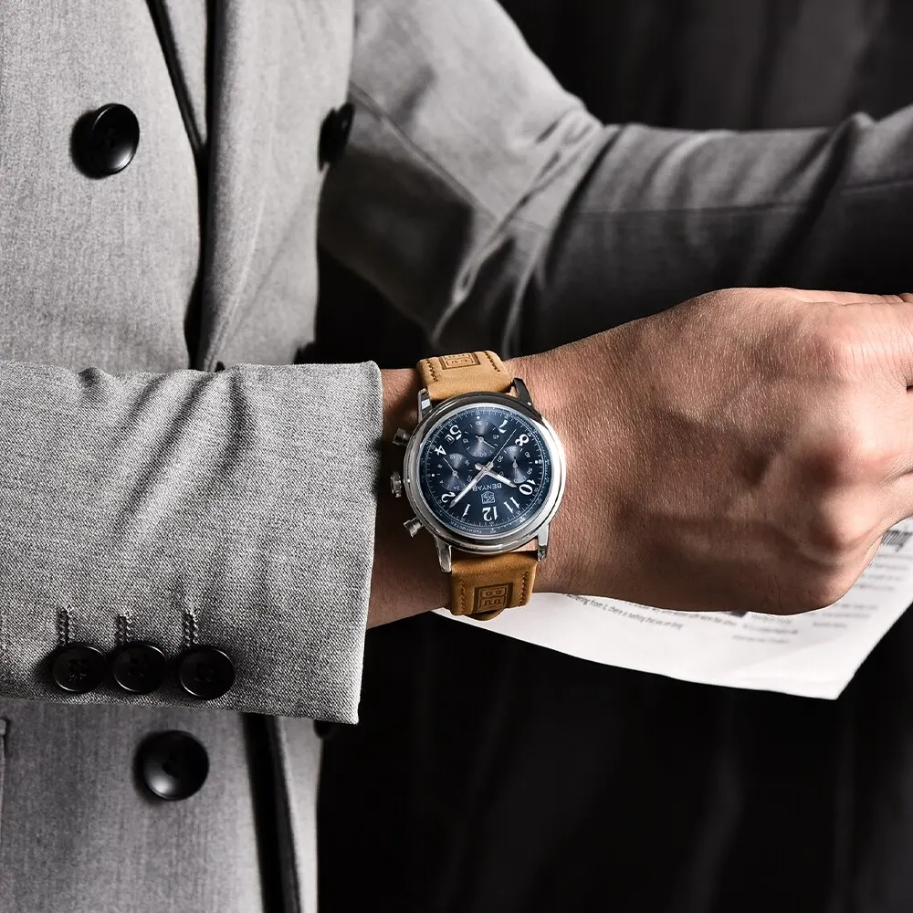 BENYAR New Sports Men Watch 50ATM Waterproof Leather Military Watches Top Brand Luxury Men Quartz Wristwatches Reloj Hombre