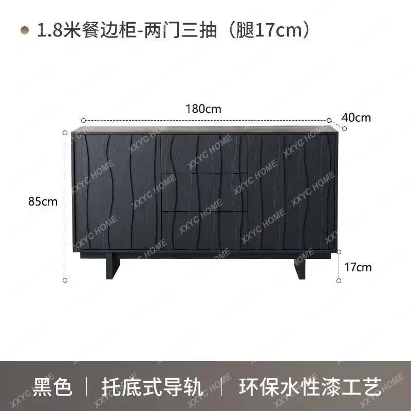 end dining side pure solid wood modern minimalist retro storage against the wall porch storage wabi sabi black bucket cabinet